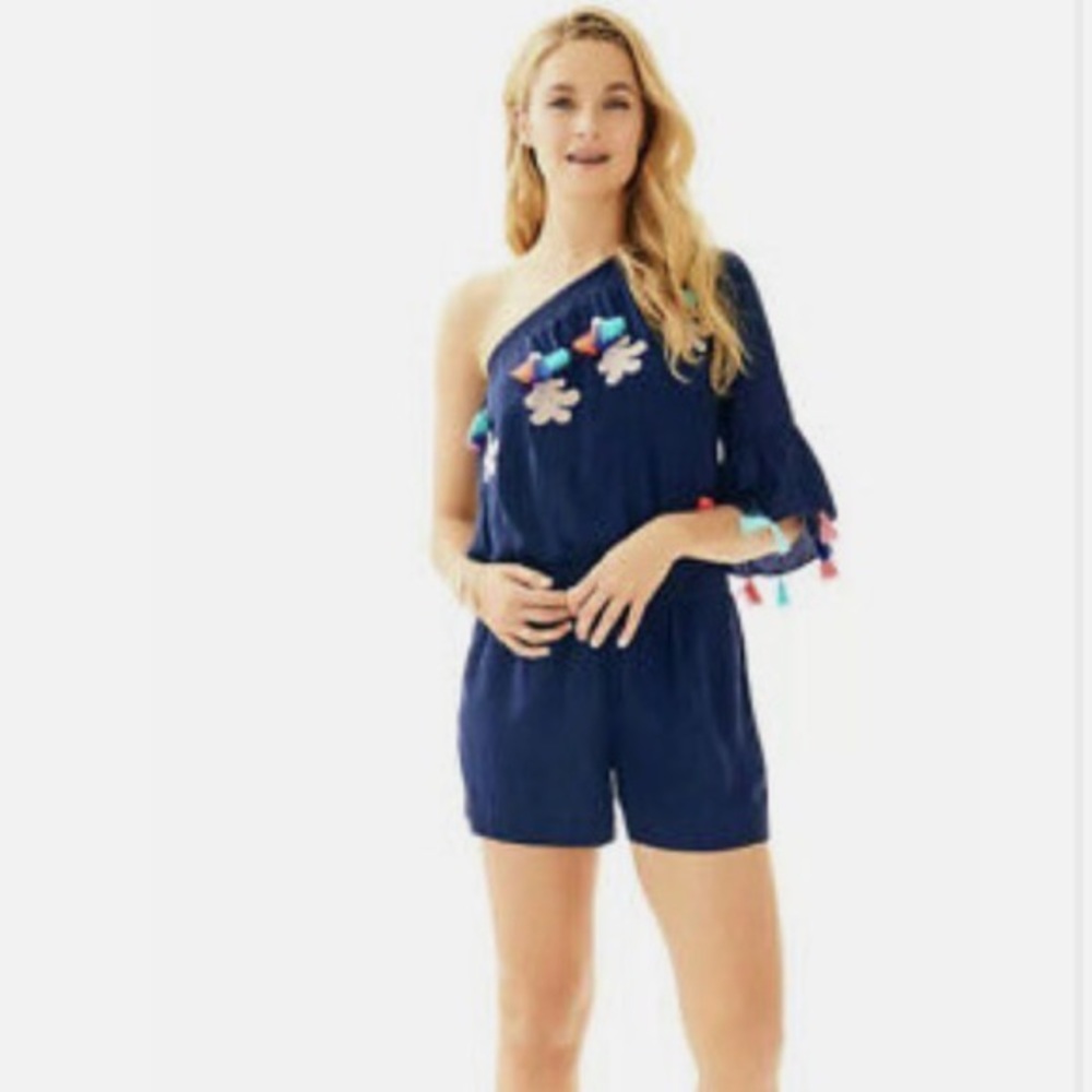 Lilly Pulitzer Amerie Romper with tassels